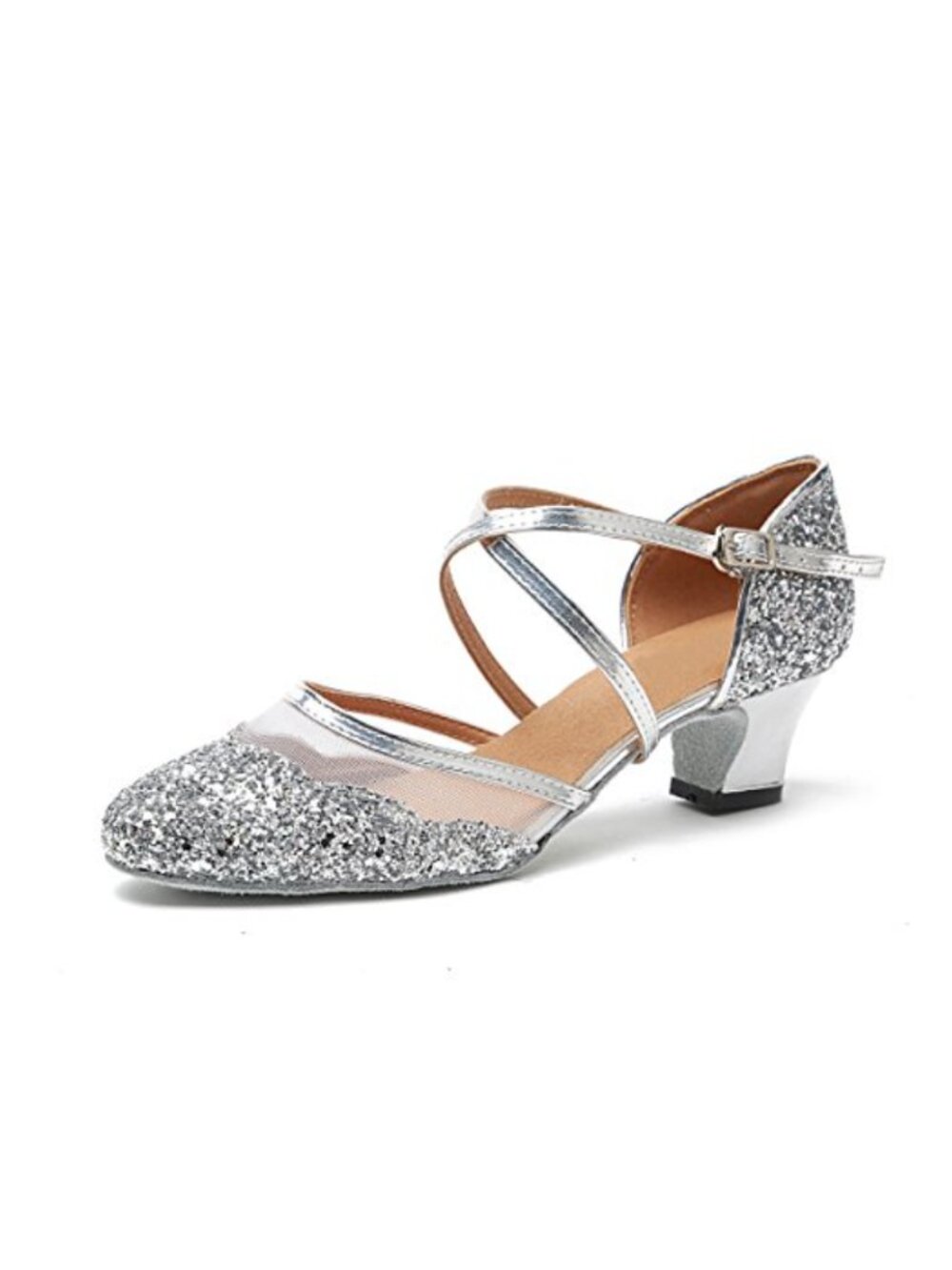 Minitoo T-Strap Glitter Salsa Tango Ballroom Latin Dance Shoes Wedding Pumps